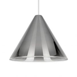 Cini & Nils Cordina Conico Vetro Cromo-Tabacco Led Lampade a Sospensi