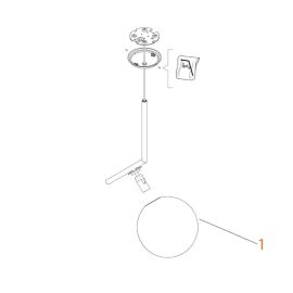 Ricambi Flos IC S1 Assieme Vetro Diffusore Como o Ottone