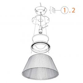 Ricambio Flos Romeo Moon S1/S2 Sacchetto con Bloccacavi Ottonati e Viti codice RF6110800